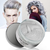 Tijdelijke haarkleur, styling haarkleur voor mannen vrouwen, natuurlijke haarpommade, haarverfwas voor feest, cosplay en Halloween, 4,23 oz (zilvergrijs) Naty Shop grijze haarverf