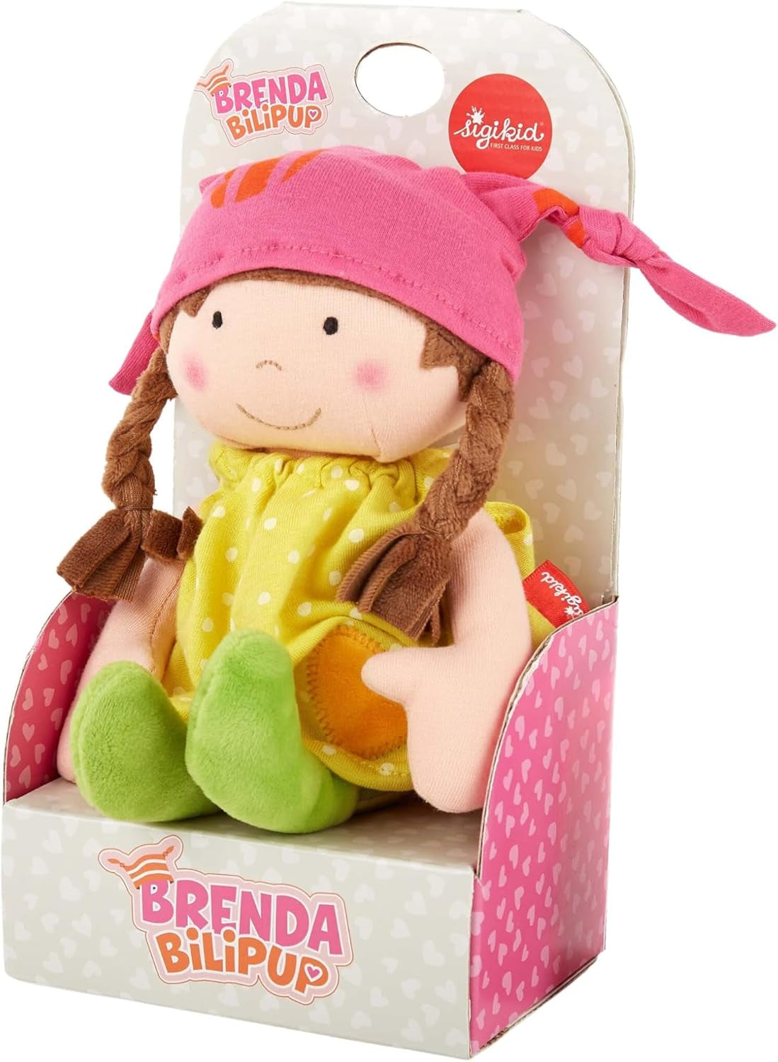 SIGIKID 39411 Kleine zachte meisjespop, babyspeelgoed, aanbevolen vanaf 6 maanden, geel