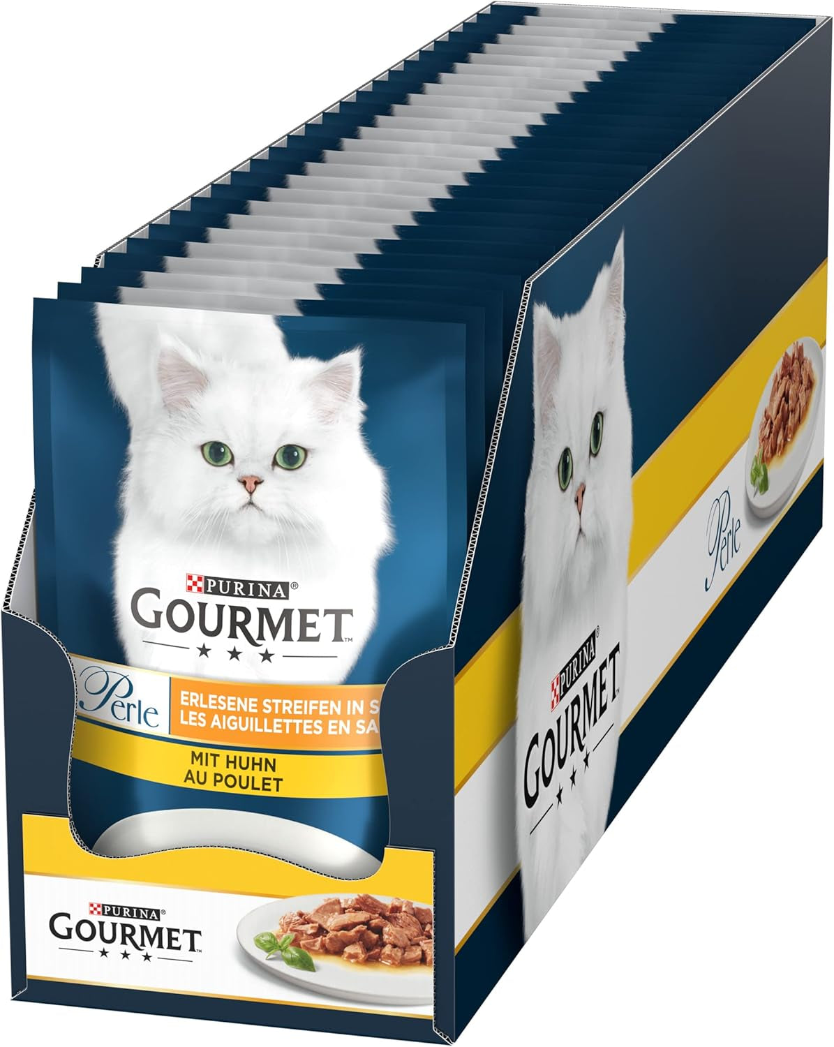 Gourmet Perle Select Strips Natvoer voor katten met kip, 26 stuks (26 x 85 g)