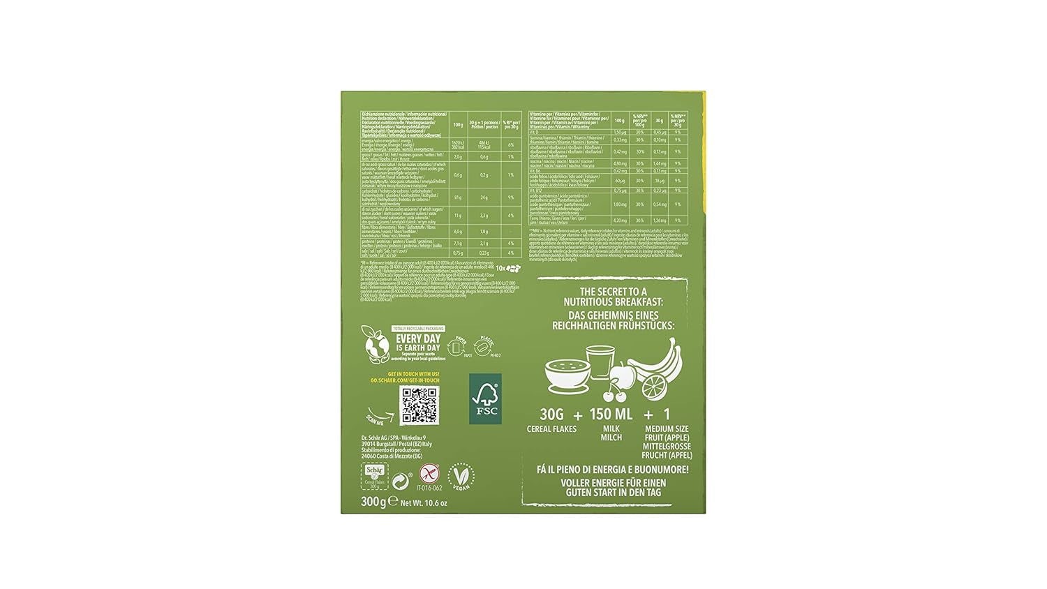 Glutenvrije graanvlokken 300g, verpakking van 8