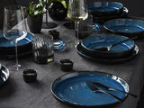 CreaTable, 20149, Nordic Fjord Blue-serie, 16-delige serviesset voor 4 personen, porseleinen combinatieservies, vaatwasmachine- en magnetronbestendig, kwaliteitsproductie
