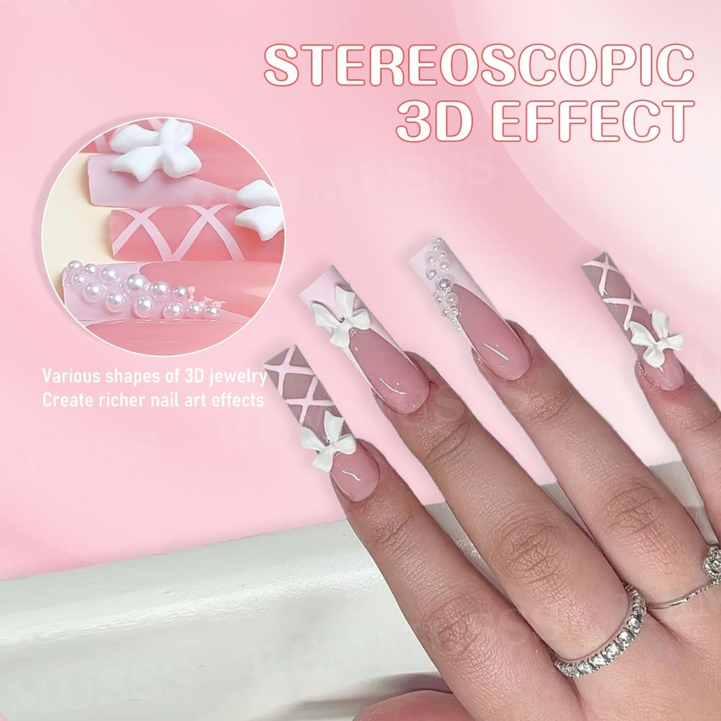 3D Nail Art Decoraties, 1 Doos Nail Art Charms, Gemengde Stijl Bloem Hart Strik Nail Art Charms, Hars Nail Art Decoraties, Voor Nail Art Decoraties, DIY Craft Accessoires