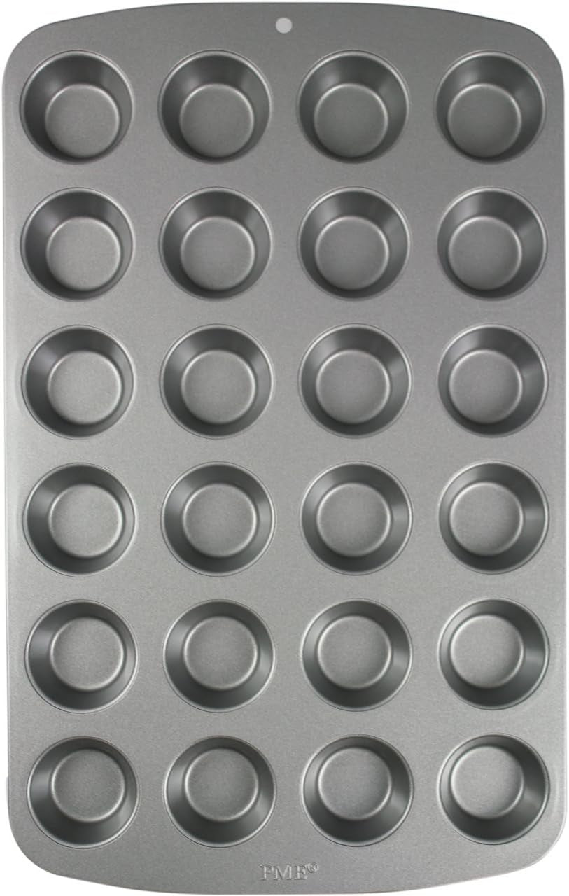 CSB111 Antihaftbeschichtete Mini-Muffinform Mit 24 Löchern Aus Karbonstahl, Edelstahl, Zilver, 39,4 X 24,6 X 2,1 Cm Vormen en bakplaten Naty Shop 39,4 X 24,6 X 2,1 Cm Einzeln
