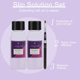 GZMAYUEN Poly Nail Gliding Solution 30 ml * 2 nagelverlengingsgel Vloeibare poly-extensiegel - Gemakkelijke doe-het-glijoplossing met borstel