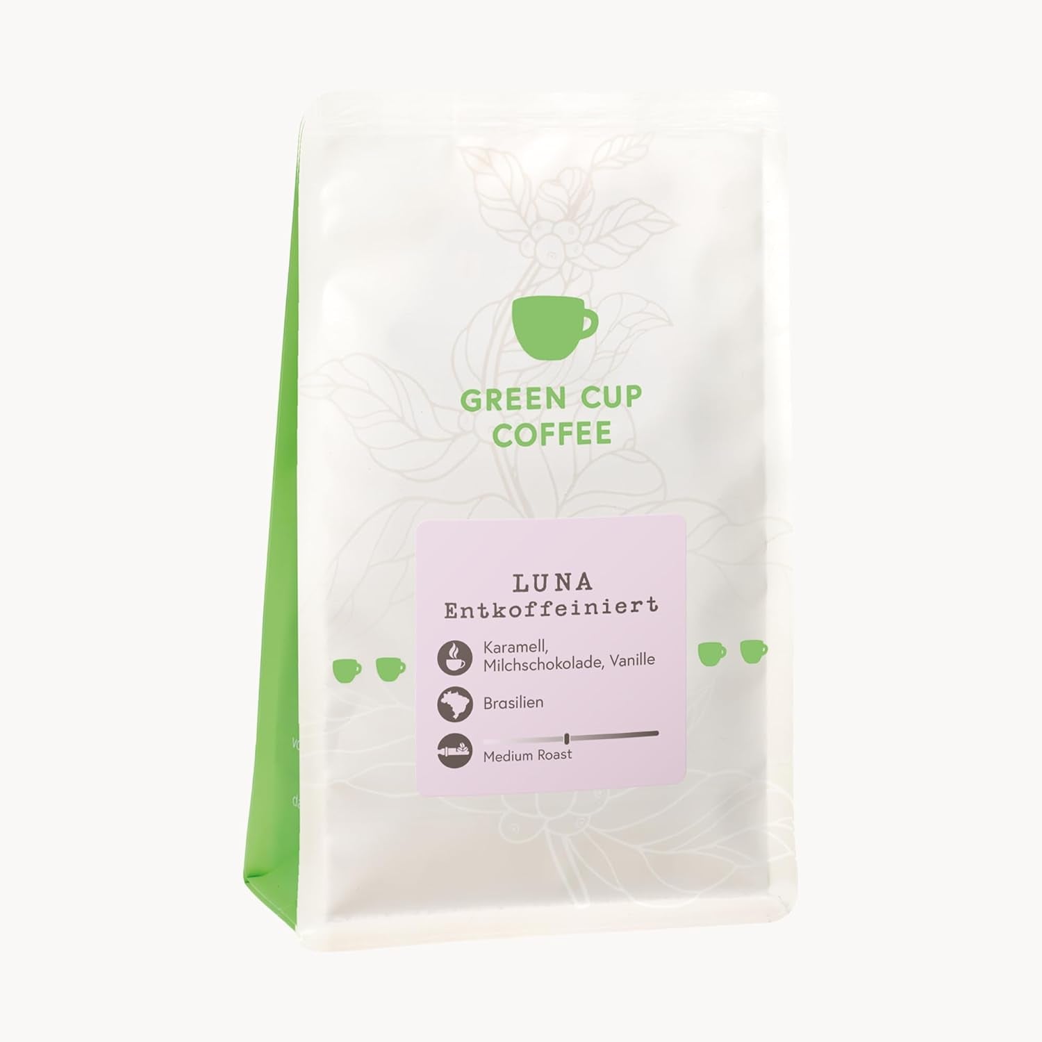 Koffie - Luna I 100% Arabica - Cafeïnevrij I Koffiebonen 250g I Ideaal voor Moka-waterkoker, portafilter, automatische koffiemachine, gezette koffie en French press met zoete en chocoladesmaken I Medium gebrand