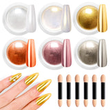 BISHENGYF Rose Gold Chrome Nail PowderNeue Upgrade Grosse Kapazitä Chrom PulverSuper-spiegeleffect Metall Mirror Chrome Powder – Neon Glassy Pearl Effect Glitter Nagelkunst Poeder voor DIY Salon