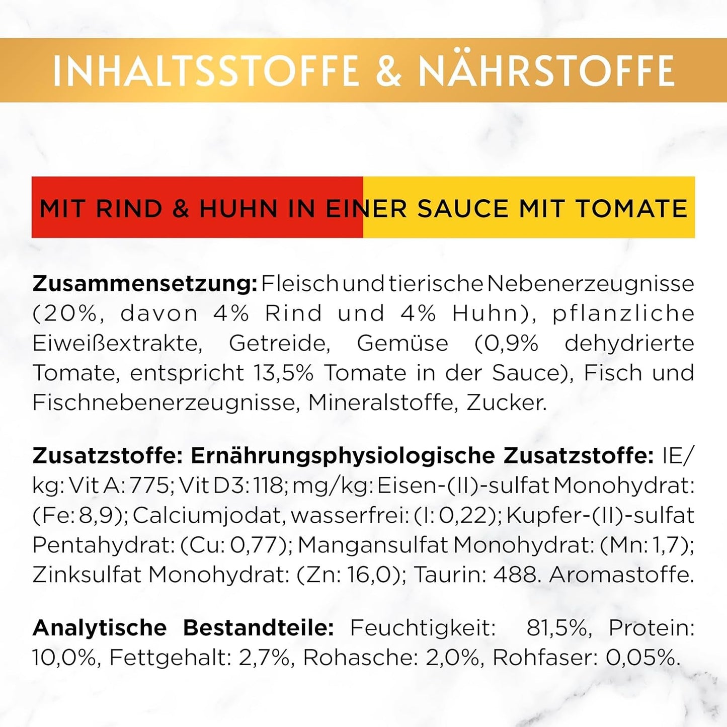 Gourmet Gold Délicatesse en Sauce Rund- en Kip Natvoer voor katten, 12 stuks (12 x 85 g)