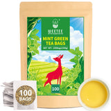 WEETEE Groene Theezakjes, 100 Stuks Groene Theezakjes, Pure Groene Thee, Super Antioxidant | Hersluitbare zakjes | Warme of koude bereiding