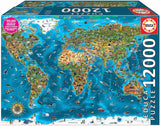 Educa - Wereldwonder, puzzel 12000 stukjes voor volwassenen en kinderen vanaf 14 jaar, wereldkaart (19057) Puzzel Naty Shop Standaard titel