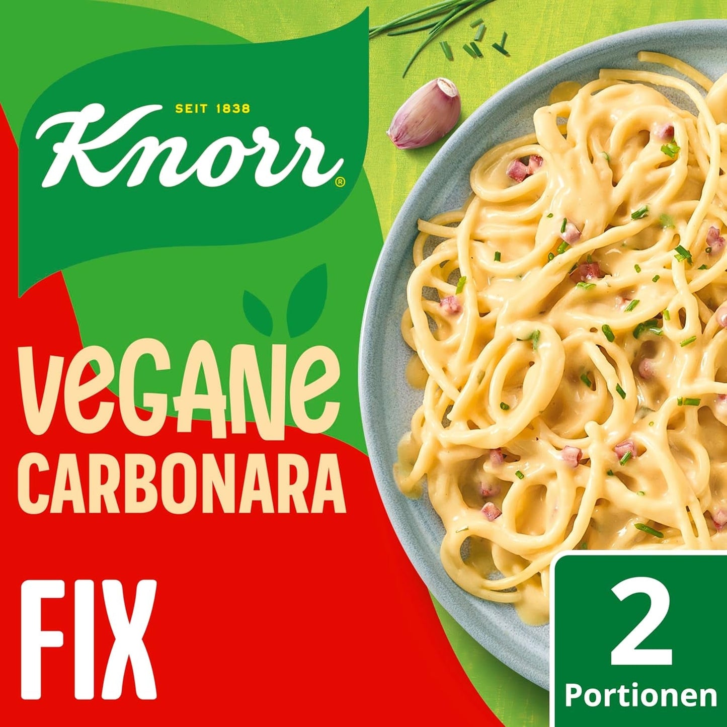 Knorr Fix Vegane Carbonara voor eine leckere vegane Pasta ohne geschmacksverstärkende Zusatzstoffe 2 Portionen