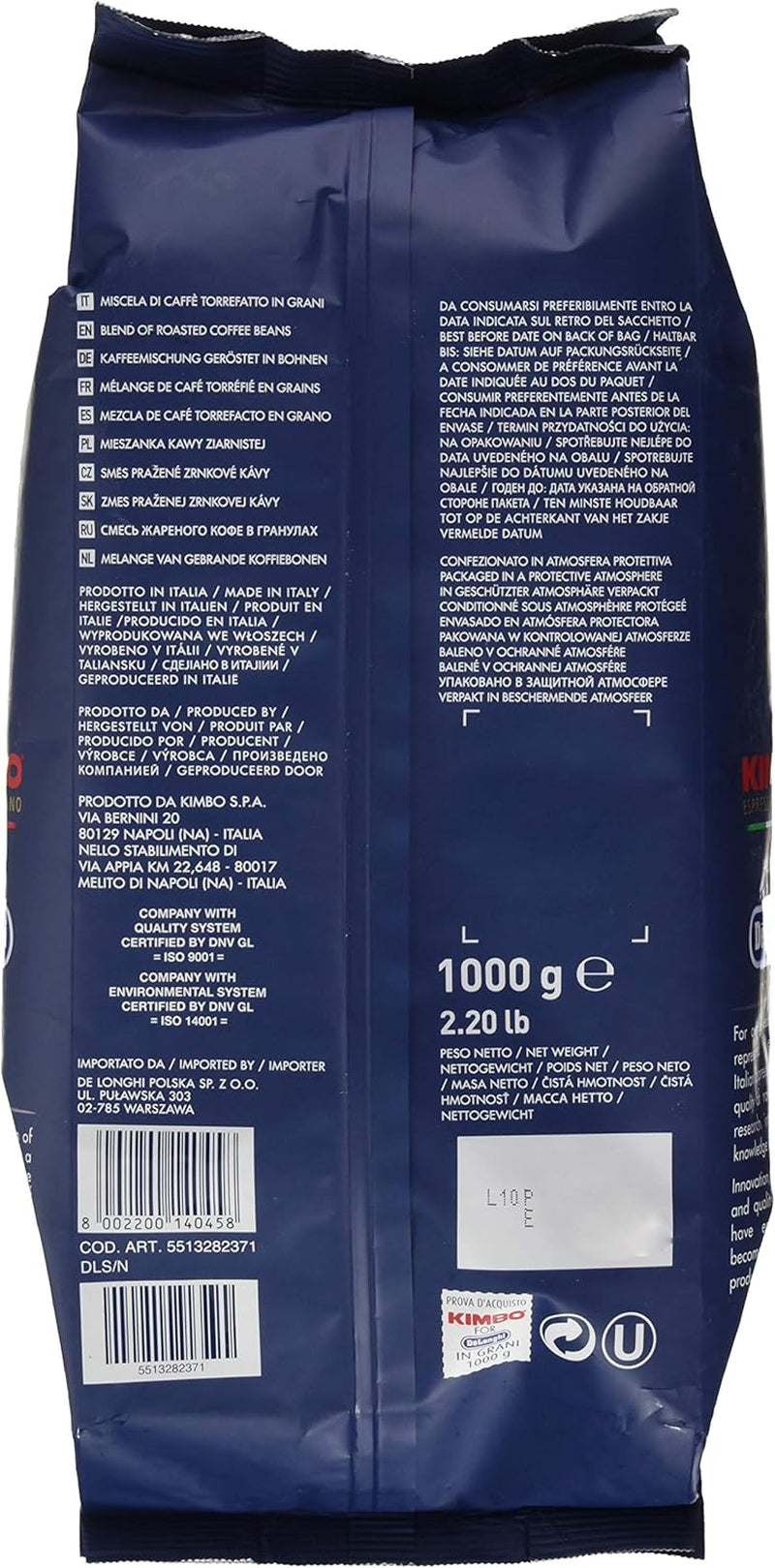 De'Longhi Caffe Classic (Grani) Kimbo gebrande koffiebonen / 1kg