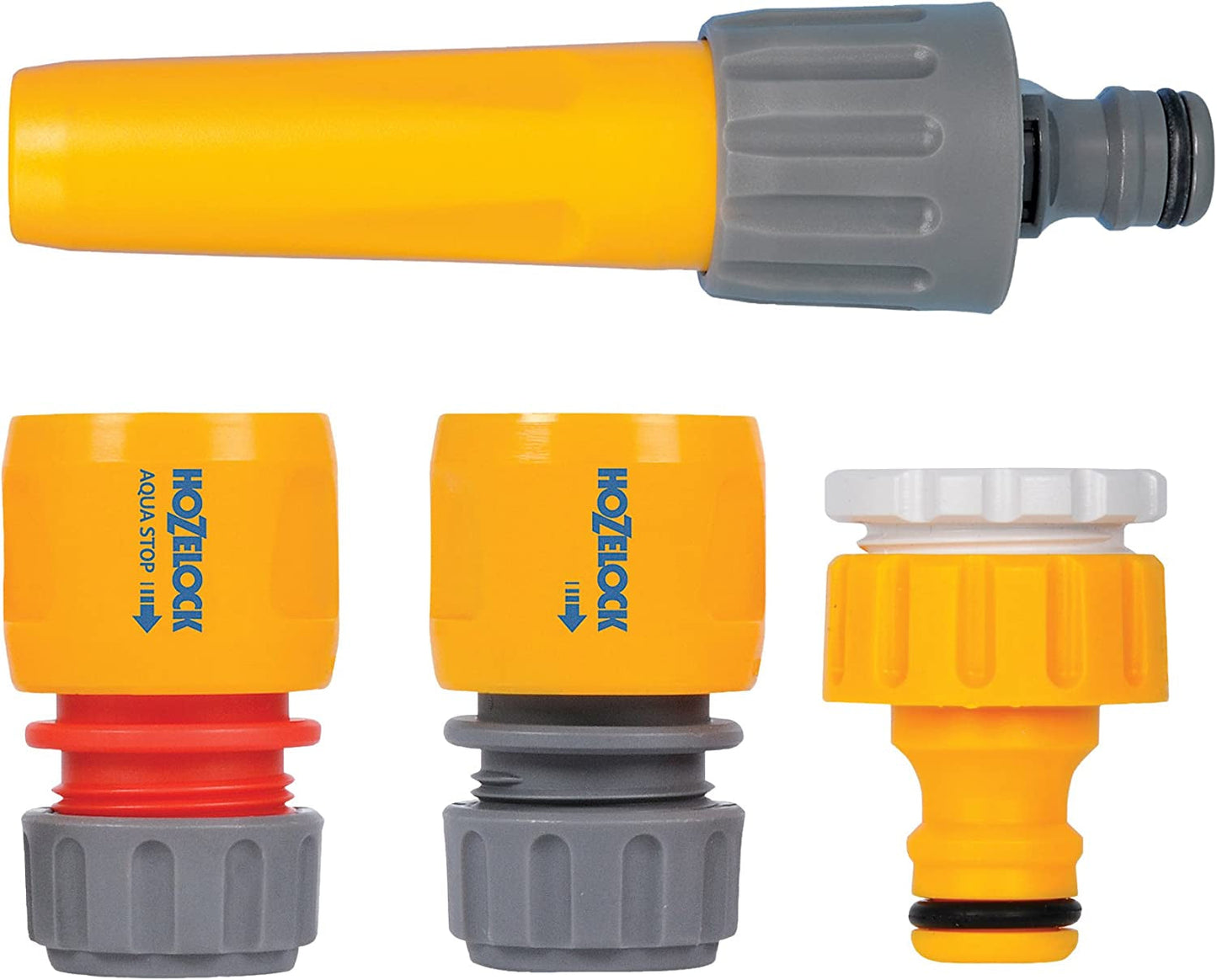 HOZELOCK - Klassieke sproeikopset Ø 12,5 - 15 mm (1/2"- 5/8"): Startset met alle benodigde aansluitingen, 1 sproeikop, ideaal voor alle irrigatiewerkzaamheden, 1 Aquastop-aansluiting [2352P0000]
