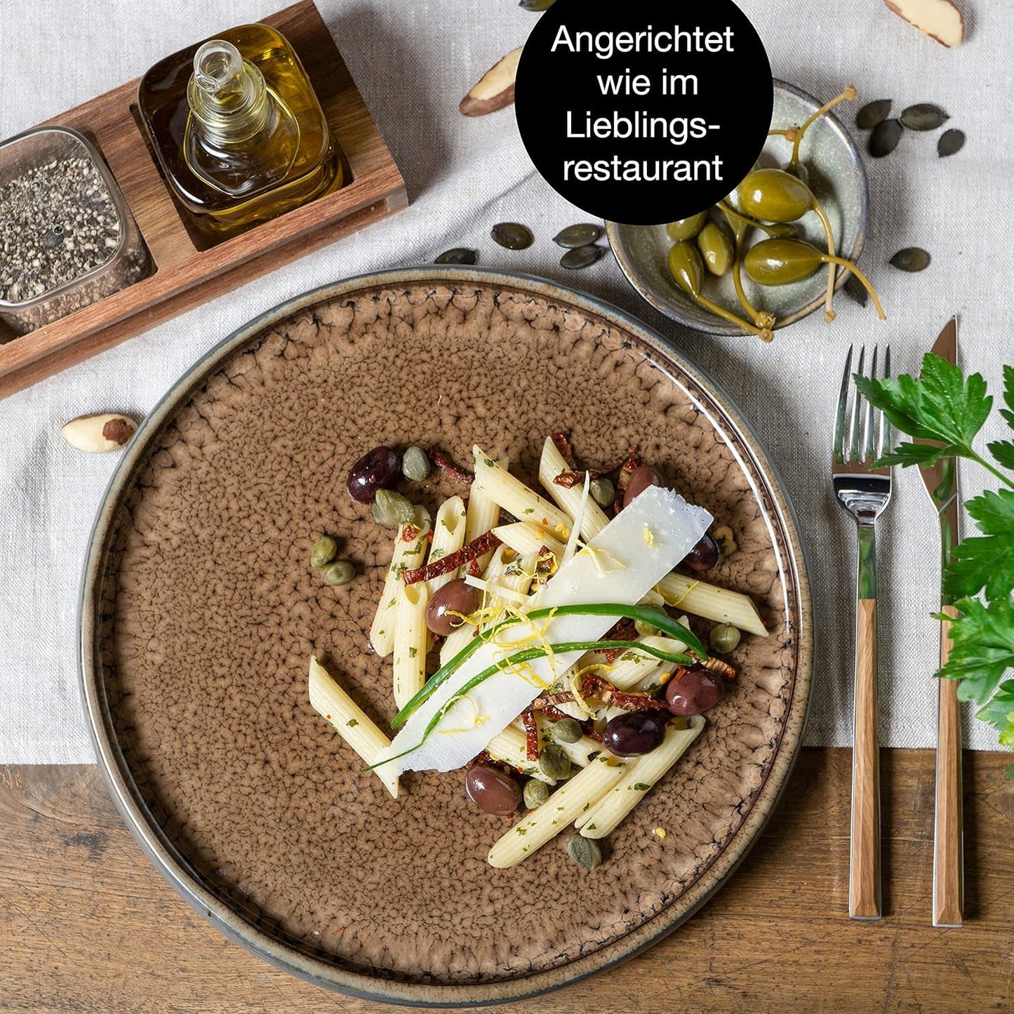 Moritz & Moritz SOLID 18-delige steengoed serviesset voor 6 personen - serviesset voor 6 personen, bestaande uit 6 dinerborden, 6 dessertborden en 6 dinerborden