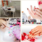 100 Nail Art Tools, Nail Art-sjablonen, doorzichtige ronde kop en ballet Nail Art-tools in natuurlijke kleuren, wordt geleverd met 2 digitale glitterstickers 1-100