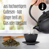 Lumaland 8-delig theeservies | 1,4 Liter Tetsubin Gietijzeren Theepot | Gietijzeren kachel | 2 theekopjes en 2 schoteltjes | Japans theeservies inclusief bamboe maatlepel en roestvrijstalen zetgroep