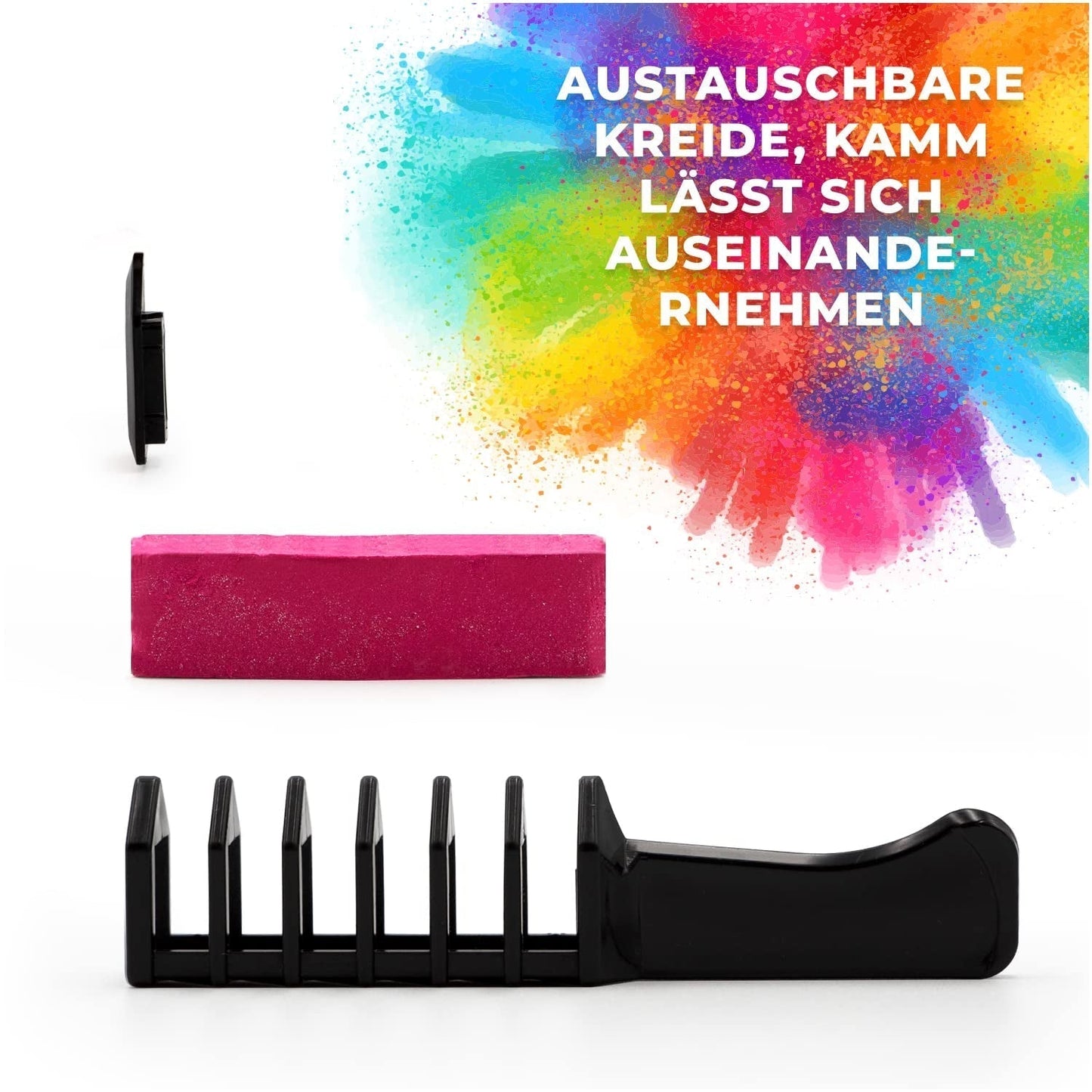 Magicat Haarkrijt voor meisjesset I 10 wasbare kleuren en 5 haarelastiekjes I Cadeau voor meisjes van 4 tot 10 jaar I Creatief cadeau voor kinderverjaardagsfeestje 2025 I Veilig en kleurrijk Naty Shop Haarverf