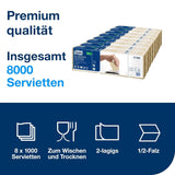 Tork Xpressnap Extra Soft Nature N4 Dispenserservet, Premium, 1/2 x 2-laags, 21,3 cm x 16,5 cm, 8 × 1.000 servetten, 12880