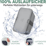 Umami lunchbox voor volwassenen, stapelbare bentobox met 4 bestek en vakken, lunchbox voor volwassenen, saladecontainer voor onderweg, picknick-/kantoorlunchbox, houtskoolgrijs, 1500 ml voedselbewaardozen Naty Shop