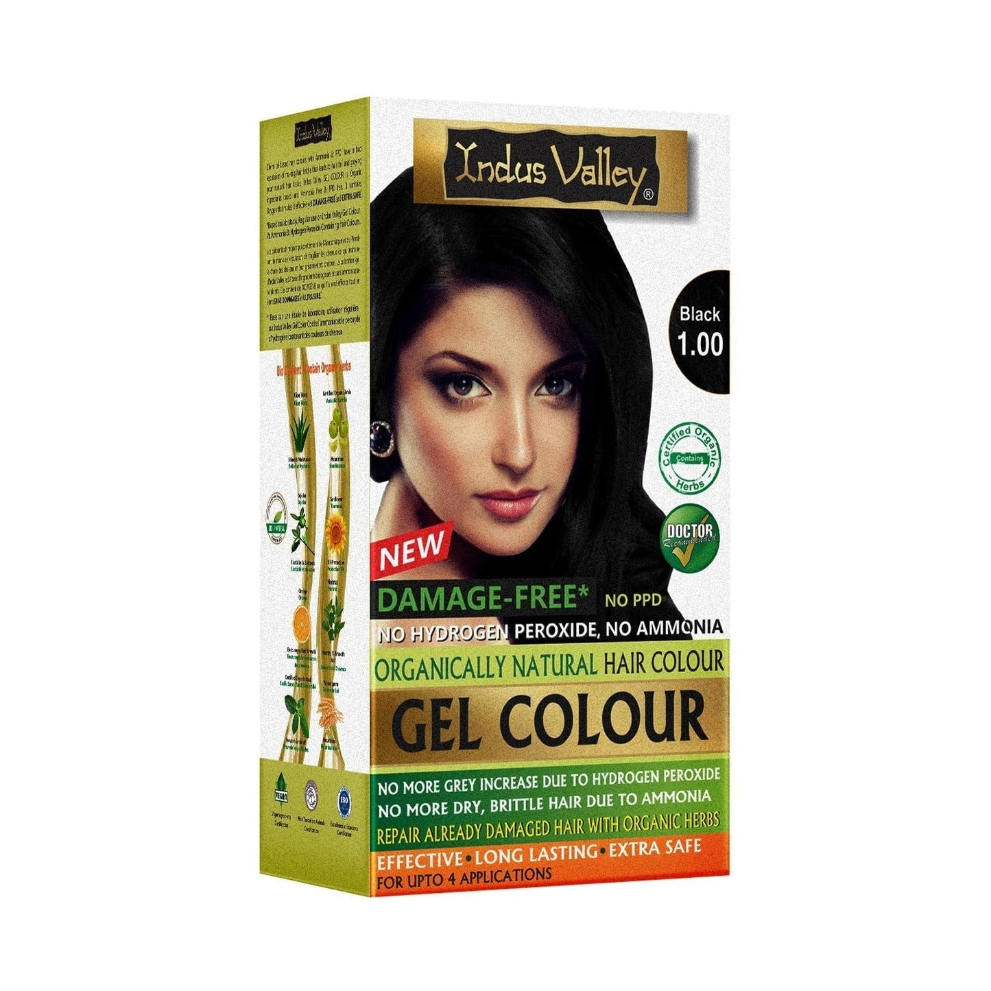 Indus Valley natuurlijke schadevrije gel haarkleuring | Ammoniakvrij, veganistisch en dierproefvrij | Tot 100% grijsdekking, langdurige resultaten | Licht kastanje 5.0 (20 gram + 200 ml) Haarverf Naty Shop Zwart