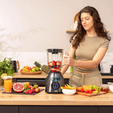 Cecotec Standmixer Power Zwart Titanium 2200MAX Smooth, 2200 W Maximale Leistung, 6 Klingen Aus Edelstahl, Ice-Crush-Funktion, Turbo- en Smoothie-Funktion, Autoclean-Funktion Kitchen Naty Shop