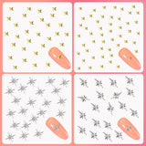 400 Stück Gold Silber Stern Nail Charms Nägel, 3D Metall Star Nagelkunst Decoraties, Star Nail Design Gemischt Grote Vorm Nägel Zubehör