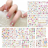 Leuke nagelstickers voor kinderen 20 vellen 3D-nagelstickers Glow In The Dark Bloemen Kleurrijke nagelkunstdecoratie Nagelstickers Zelfklevende stickers DIY Decoratie Accessoires