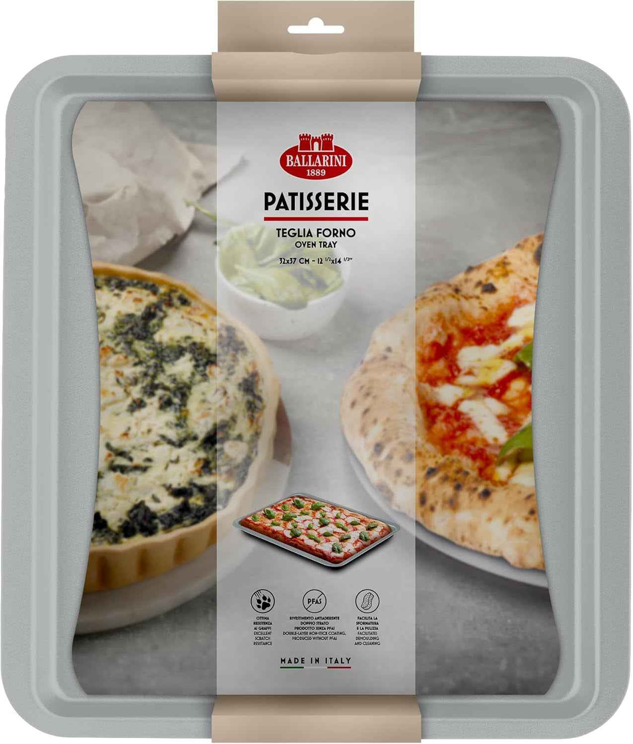 Ballarini, Bakvorm, diverse modellen Vormen en bakplaten Naty Shop Grijs Ovenplaat 32 x 37 cm