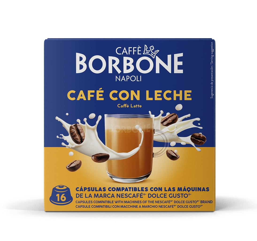 Caffè Borbone Café au Lait - 64 Kapseln - Lösliches Pulvergetränk mit Milchpulver en Instantkaffee - Compatible met Kaffeemaschinen der Marke Nescafè®* Dolce Gusto®*