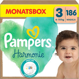 Pampers Harmony luiers maat 1, 180 luiers, 2kg-5kg, zachte huidbescherming met 100% Pampers bescherming