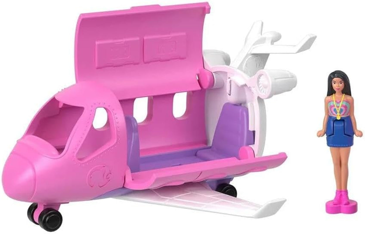 Mini BarbieLand Barbie pop en speelgoedvoertuigsets, 1,5" pop en iconisch kleurveranderend verrassingsspeelgoedvoertuig, HYF40
