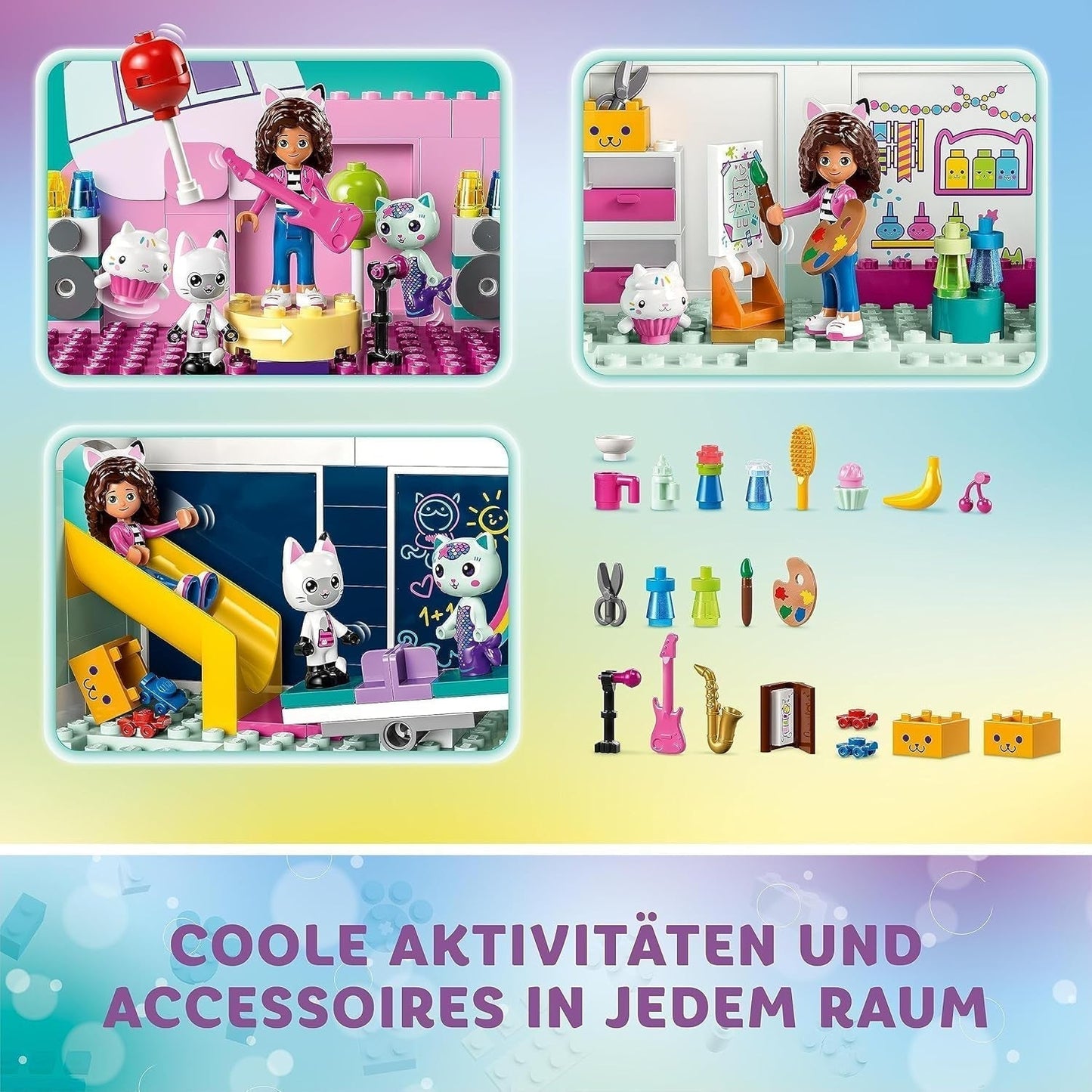 Lego 10788 Gabby's poppenhuis speelgoedset, 8 kamers en 4 verdiepingen Gabby's poppenhuis speelgoed met Pandi, Meerkat, Kuchi figuren en accessoires, cadeau voor 4-jarige meisjes, jongens en kinderen Bouwsets Besuche den LEGO-Store