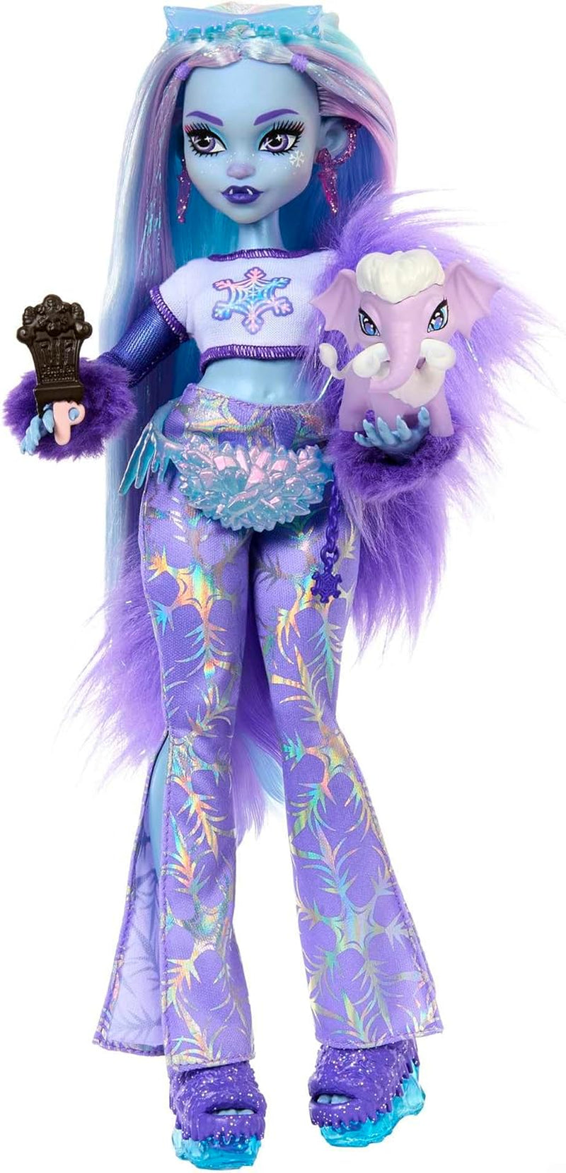 Monster High Abbey Bominable Yeti met mammoetdier en accessoires - Spooktastische sneeuwvloklook voor kinderen 4+, HNF64 poppen Naty Shop Single
