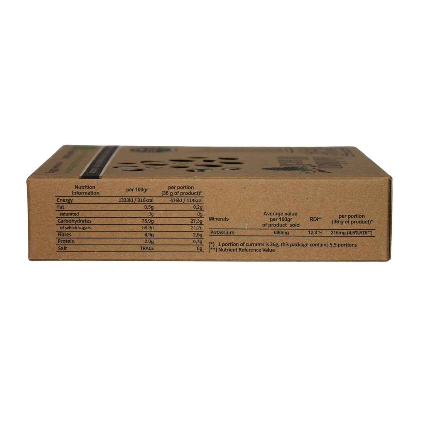 Biologische Griekse zwarte rozijnen - krenten, pakje van 3 x 200 gram Gedroogde producten Naty Shop