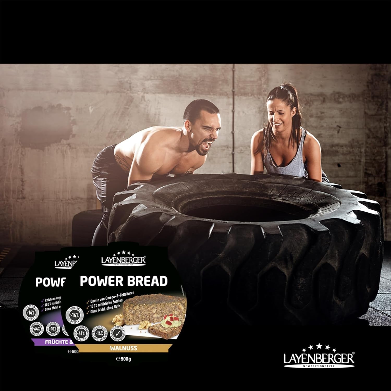 Layenberger Prower Brood Walnoot, Eiweiß- Und Ballaststoffquelle, Ohne Konservierungsmittel, Ohne Hefe, Ohne Mehl, Mit 14G Protein Pro 100G, (1 X 500G) Mengsel voor bakken en koken Naty Shop