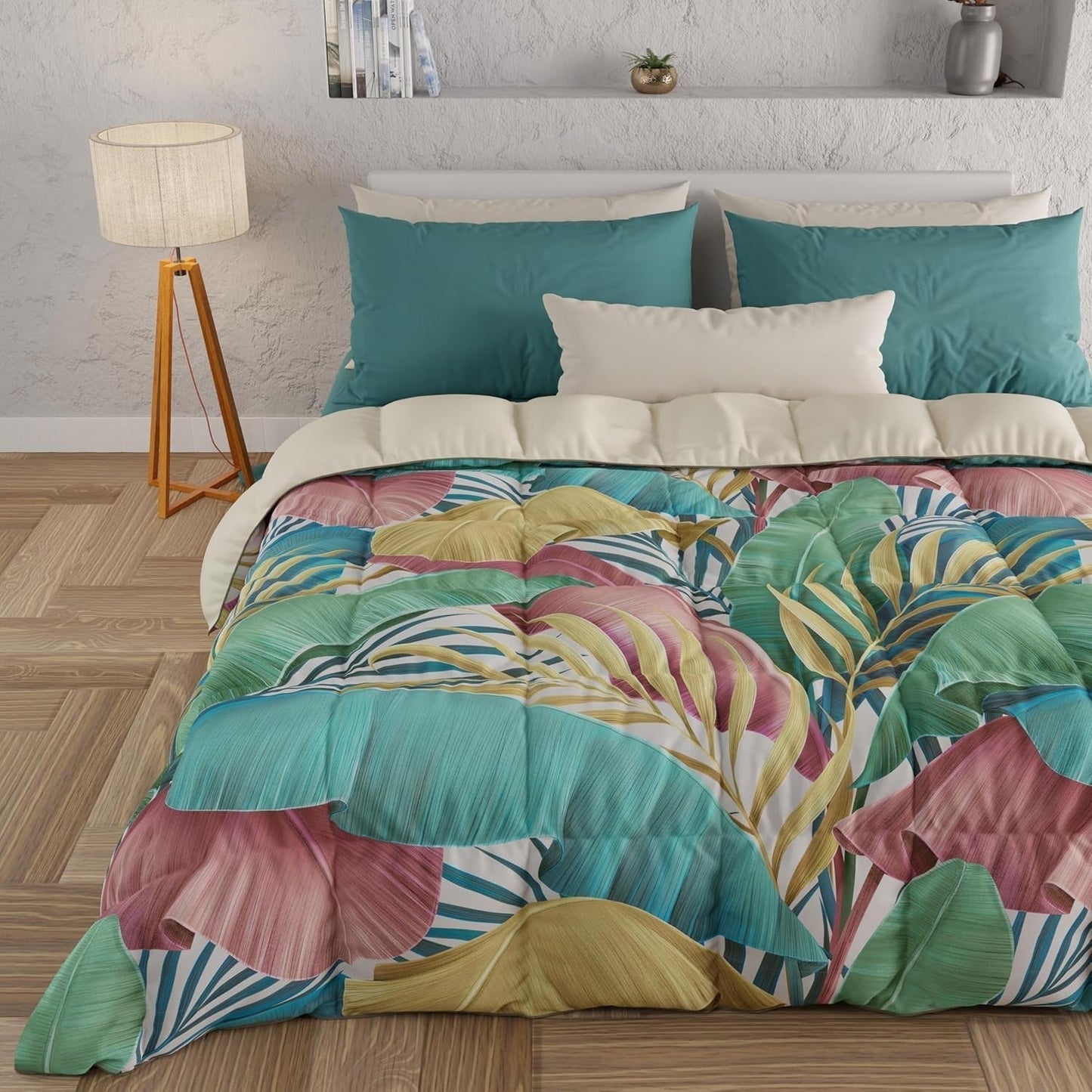 PETTI Artigiani Italiani - Winterquilt, Winterquilt, Eenvoudige quilt, Dubbelzijdig, Monocolor en digitaal printen, 100% hypoallergene microvezel, Made in Italy