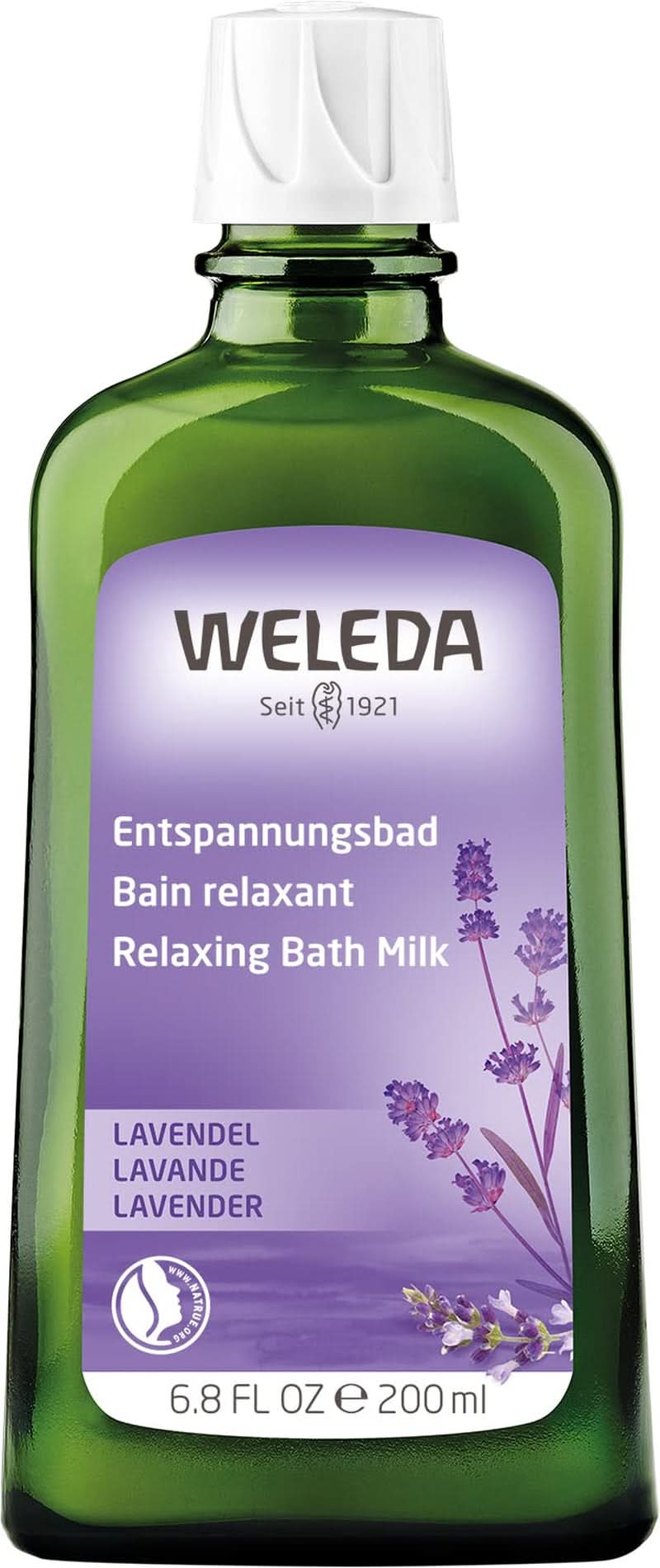 WELEDA BIO, gezondheidsbad met natuurlijke cosmetica met echte lavendelolie om de zintuigen te kalmeren en voor een goede nachtrust, 200 ml Douche en bad Naty Shop