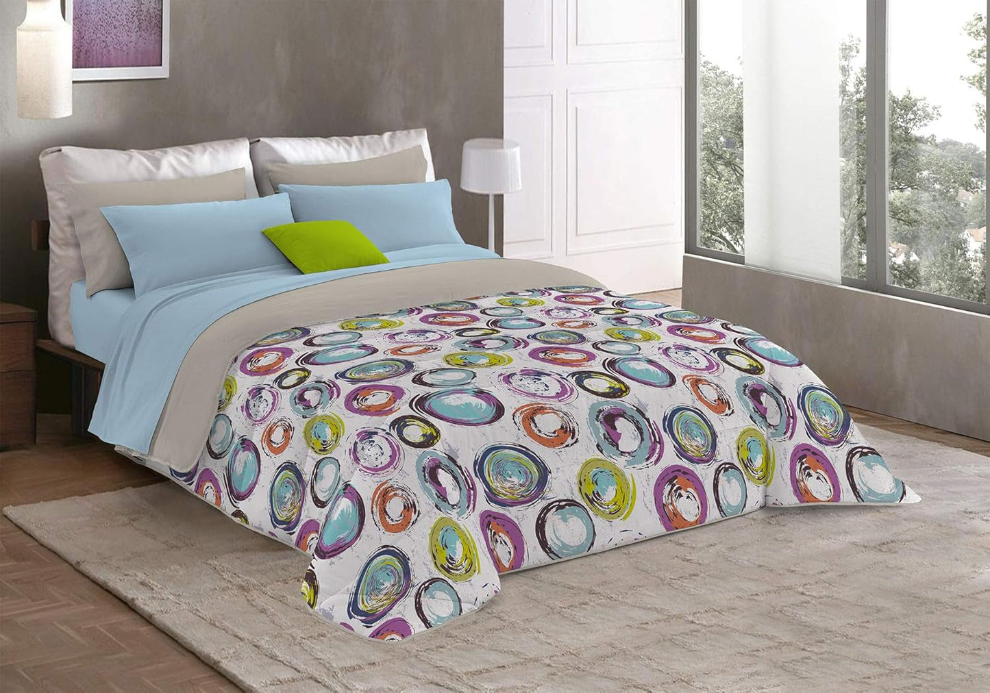 Fantasy T-Fa-Hypnotic-1P Winterquilt, Microvezel, Hypnotic, 170X260Cm Quilts en quilts Naty Shop Cerchi Astratti 260X260 Cm