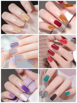 EBANKU 576 stks korte druk op nagels met nagellijm, 12 kleuren korte matte kunstnagels, 8 korte glanzende kunstnagels, 4 glitter kunstnagels