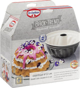 Dr. Oetker Gugelhupfform Ø 22 Cm BACK-TREND, Backform Für Gugelhupf, Runde Bundform Aus Stahl Mit Keramisch Verstärkter Antihaft-Beschichtung (Farbe: Creme/Anthrazit), Menge: 1 Stück Vormen en bakplaten Naty Shop