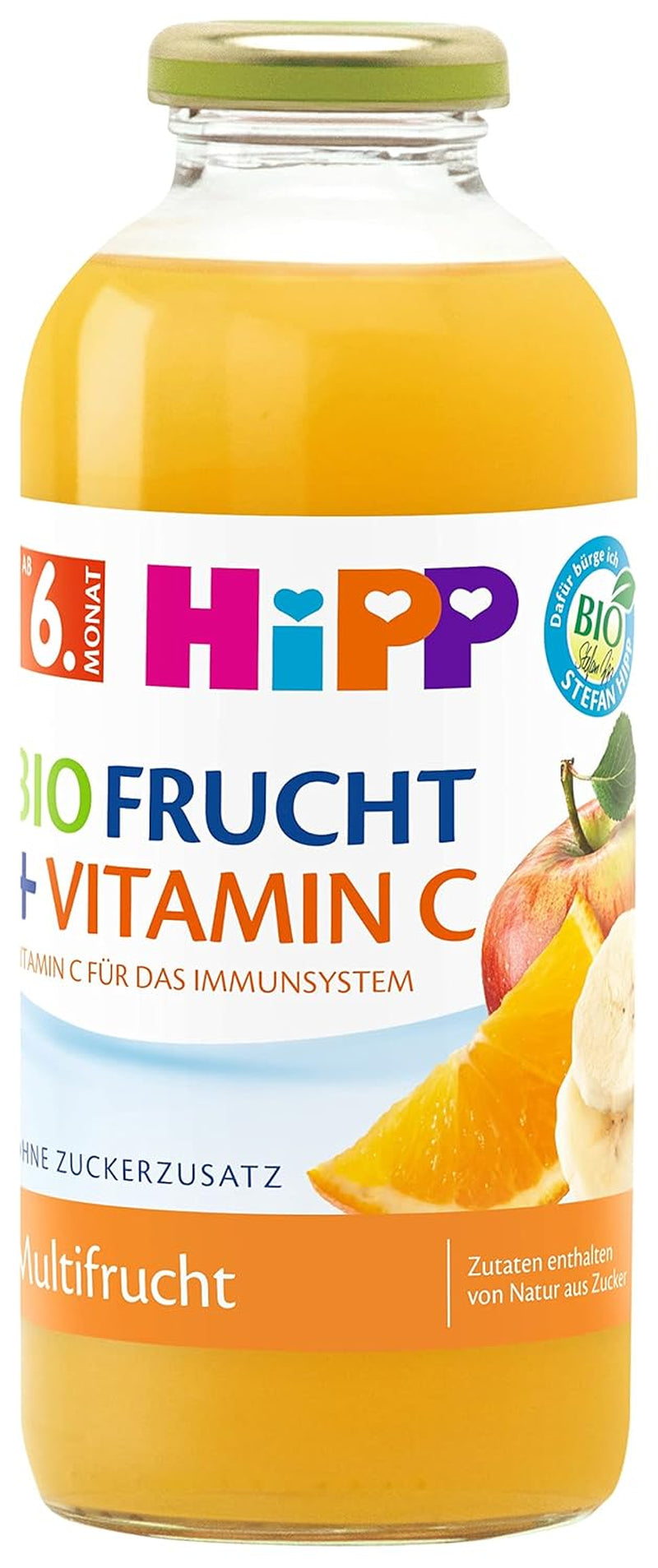 HiPP Multifruct met vitamine C, drank voor baby's vanaf 6 maanden (6 x 0,5l), geen toegevoegde suikers, lichte en lage zuurgraad, beste biologische kwaliteit