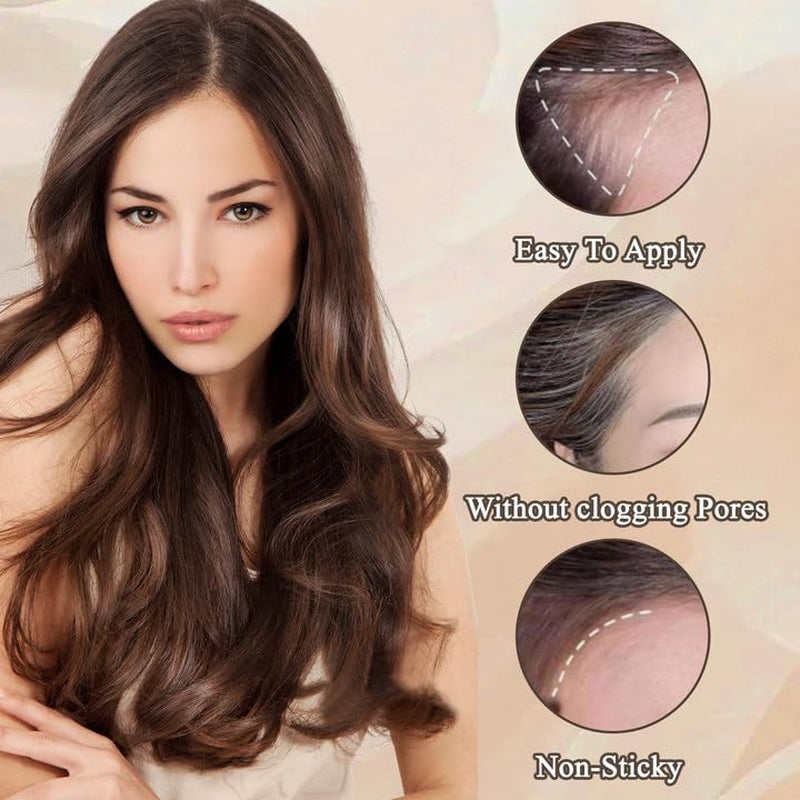 2 stuks donkerbruin haarlijnpoeder, haarlijnpoeder, haarlijnconcealer, haarkleurpotloden met kam, grijs haarafdekkingshulpmiddel voor dames en heren (40 g, donkerbruin) Naty Shop haarverf