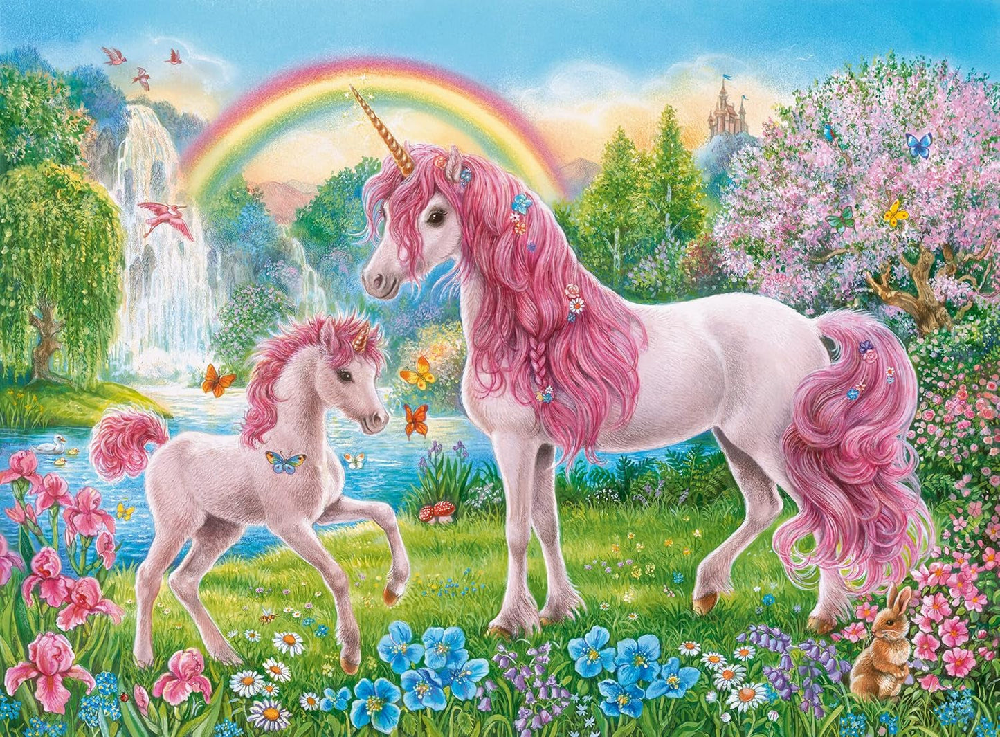 Ravensburger puzzel voor kinderen - 13698 Magische Eenhoorns - Eenhoornpuzzel voor kinderen vanaf 6 jaar, Met 100 stukjes in XXL-formaat, Inclusief kleurboekje Puzzel Naty Shop