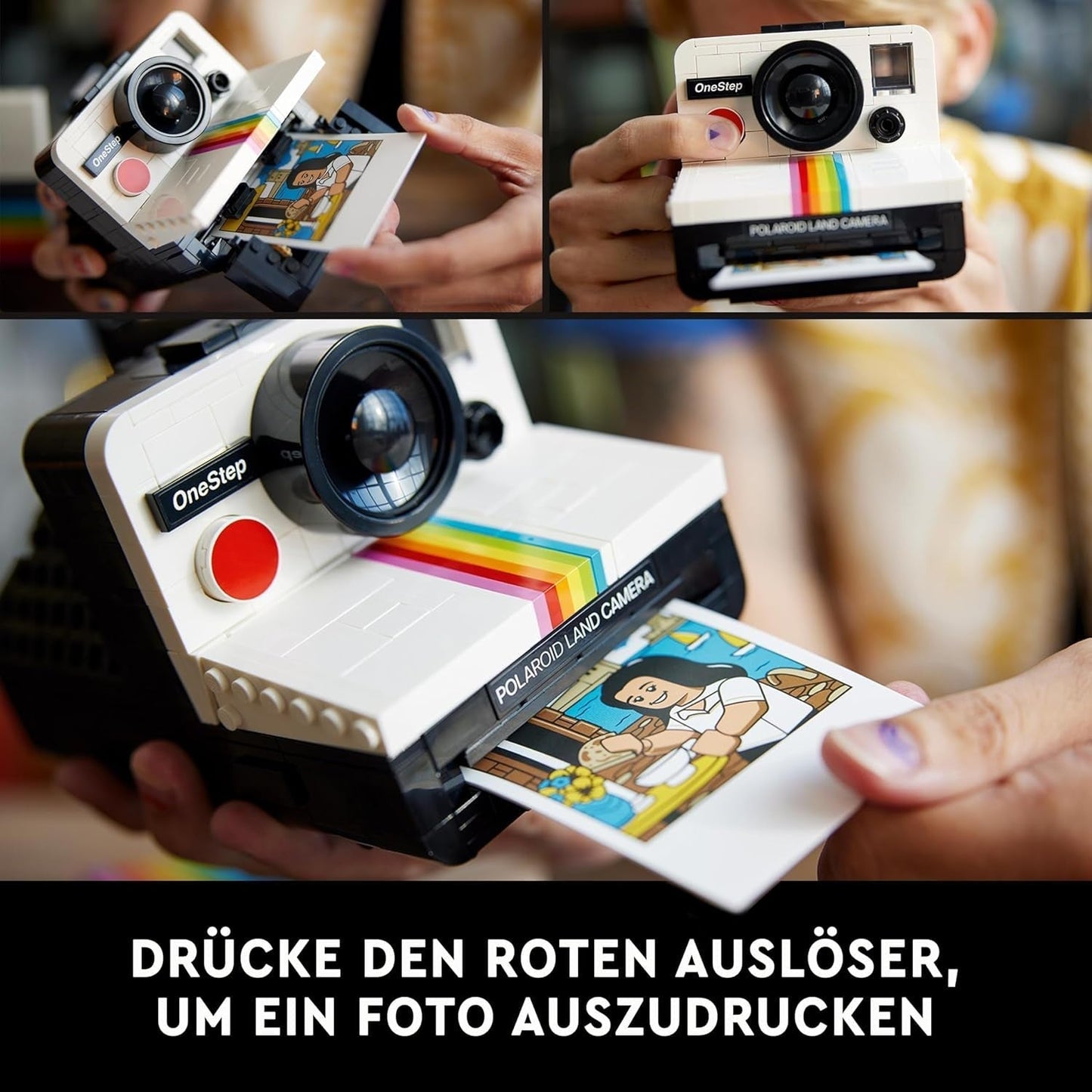 LEGO Ideas Polaroid Onestep SX-70 cameraset voor volwassenen, verzamelobject met authentieke details, creatieve activiteit, fotografiecadeaus voor vrouwen, mannen, hem, haar en tieners 21345 Bouwsets Besuche in LEGO-Store