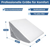 Verstelbaar wigkussen, leeskussen van schuim met hoge dichtheid met nekrol voor bed en bank, ergonomische bedwig voor slaaprefluxapneu, beenkussen, rugkussen voor lezen, gamen of tv kijken