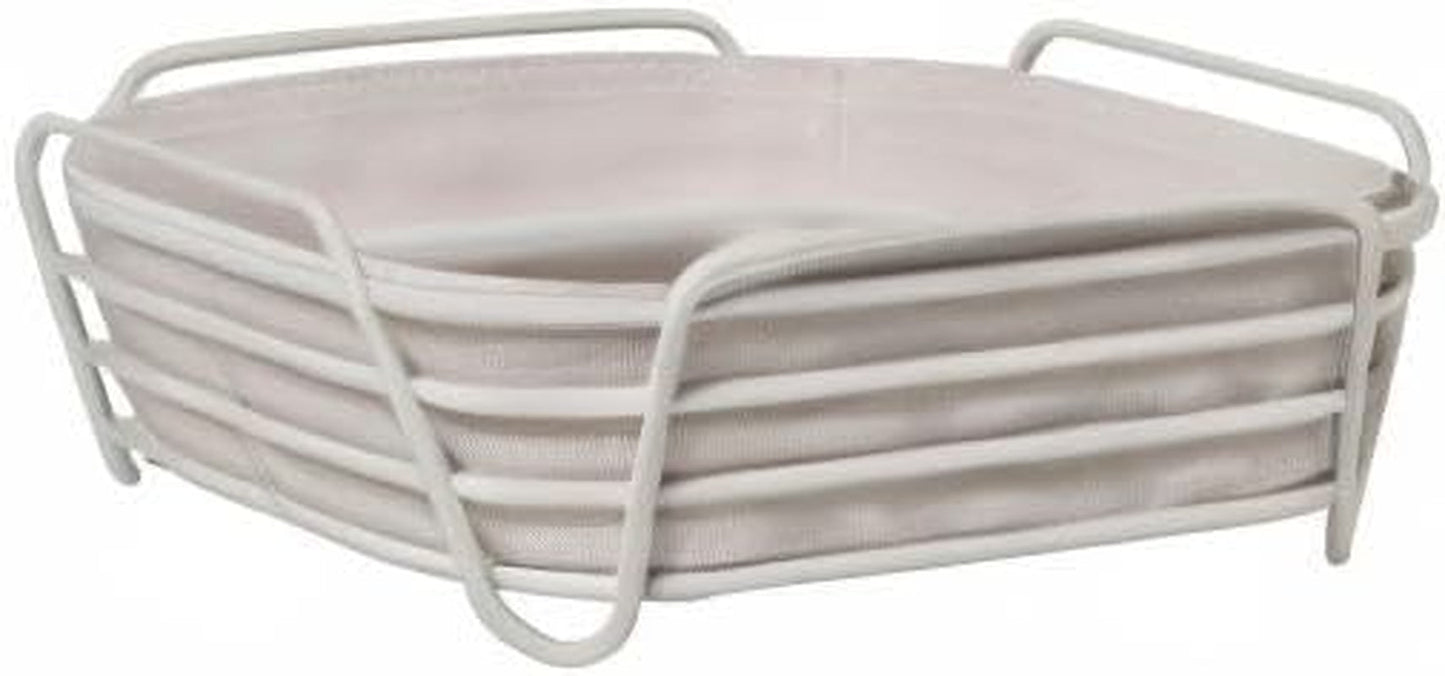 Blomus -DELARA- broodmand maat L, vierkant, uitneembare stoffen zak, elegant design, 26 x 26 cm, Moonbeam kleur (64075) Bewaardozen Naty Shop