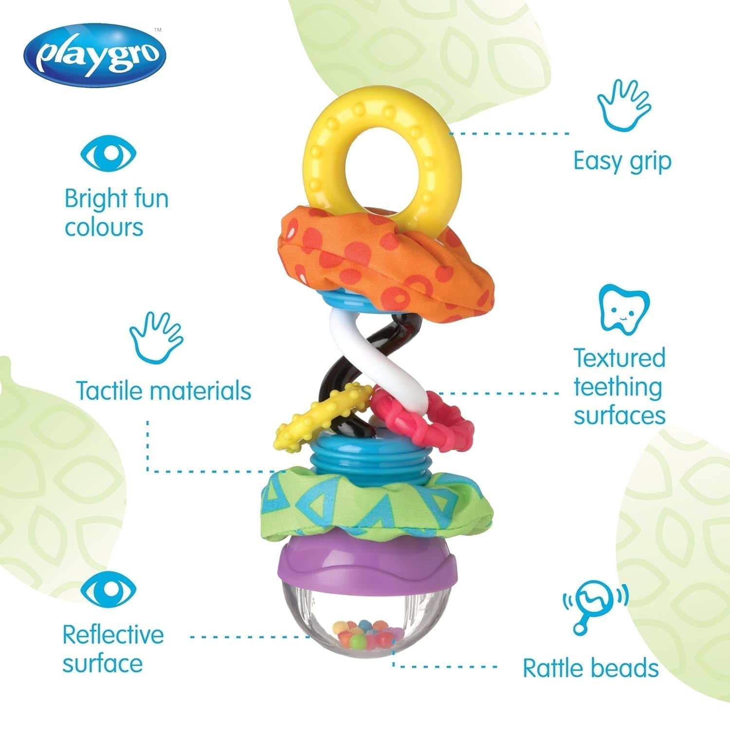 Playgro Rattle Super Shaker - rammelaarbal voor baby's - rammelaarbal - rammelaarbal voor kinderen - rammelaarbal - motoriek - babyspeelgoed - motoriek voor baby's - kleurrijk Speelgoed Bebe Naty Shop