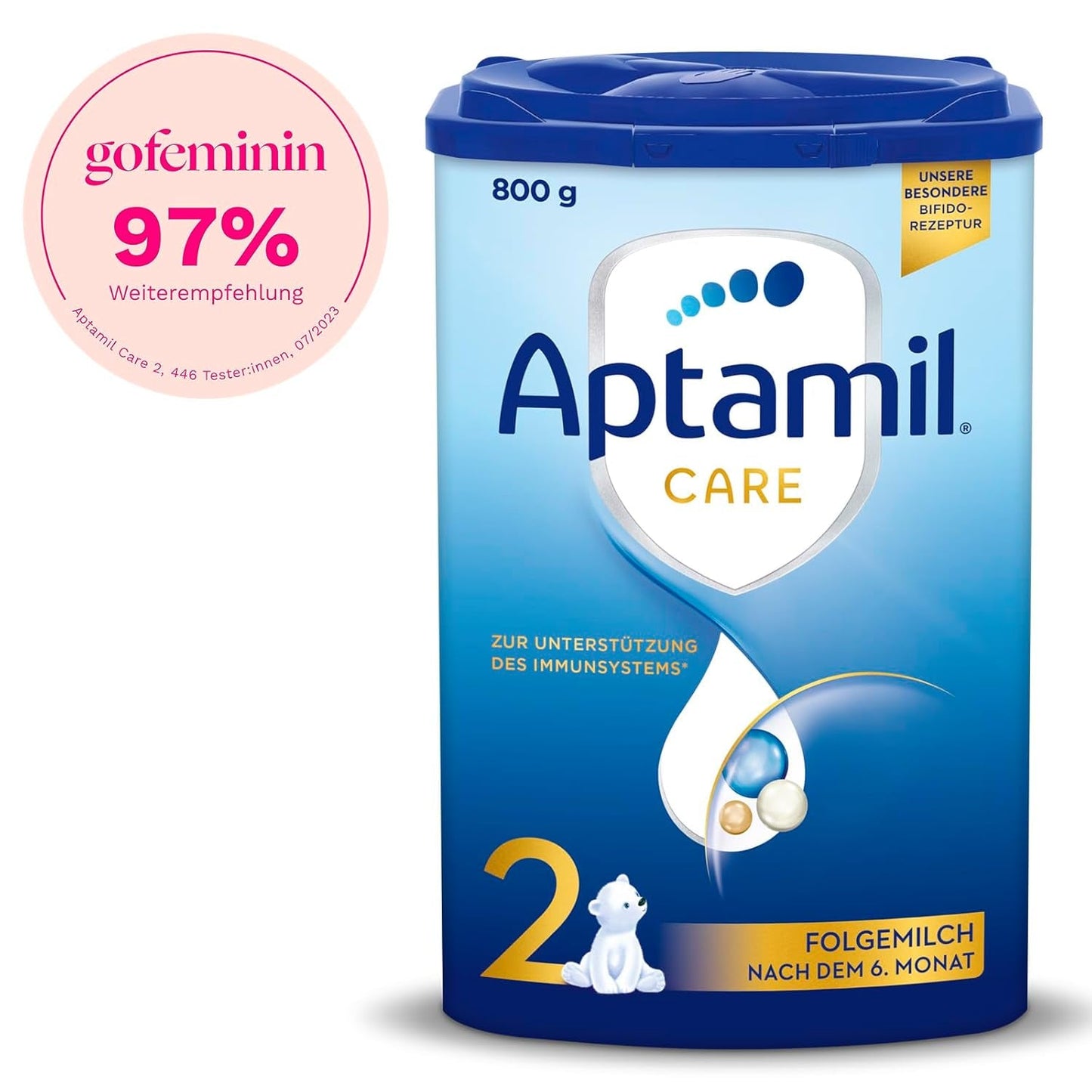 Aptamil Care 2 - Opvolgmelk na 6 maanden, met Omega 3 en 6, DHA en ARA, palmolievrij, babyvoeding, melkpoeder, 1 x 800 g (pak van 6)