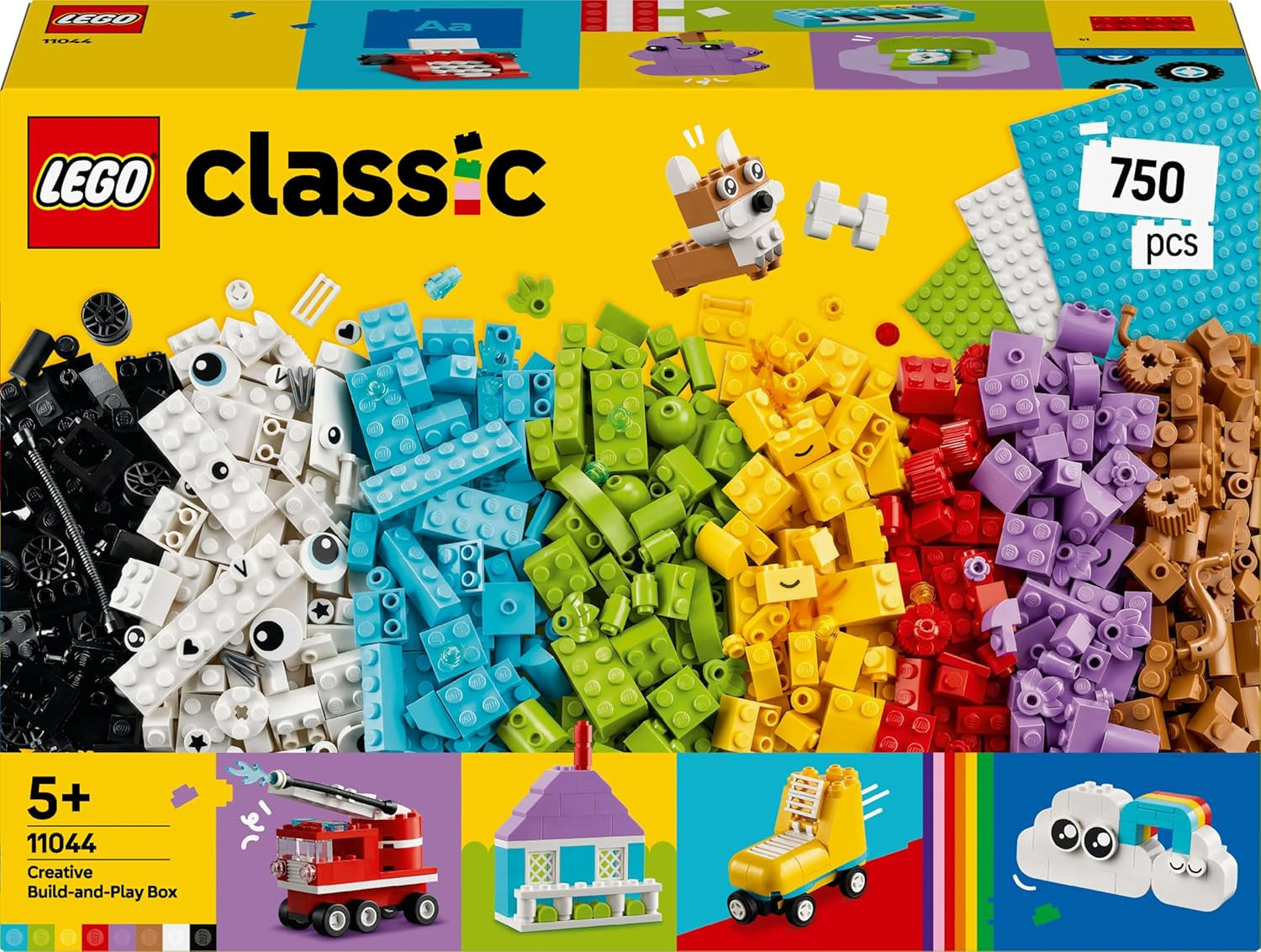 LEGO Classic creatieve set om te bouwen en te spelen - set met gekleurde stenen - bouw een huis, een hond, een grappige auto, een pianoklavier en een regenboog - knutselset voor jongens en meisjes vanaf 5 jaar Bouwsets Besuche den LEGO-Store