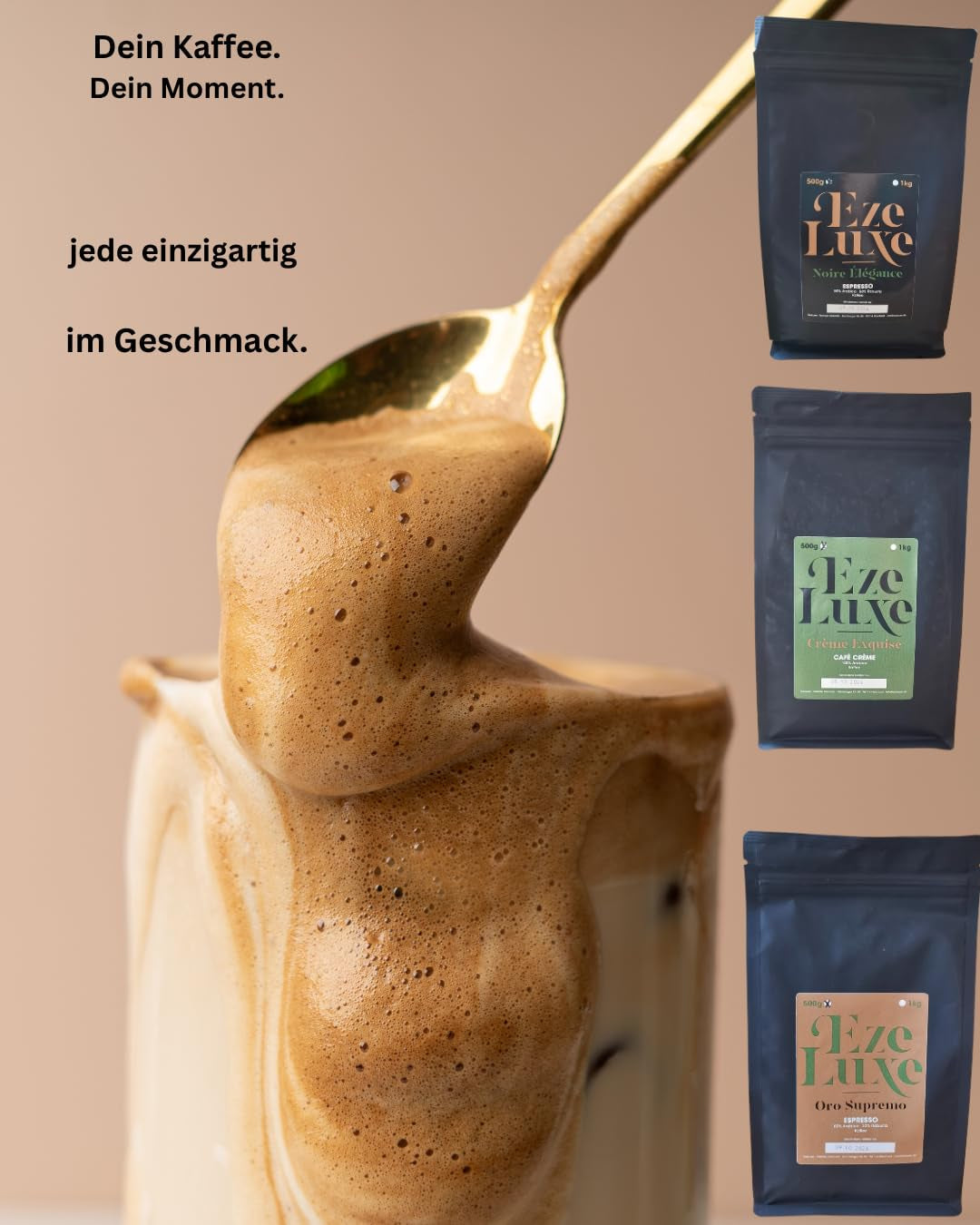 Koffie Espresso Noire Elegance 500g – 50% Arabica en 50% Robusta uit Brazilië en India – medium gebrand, sterk en romig met pure chocolade – intensiteit 8 – incl. gratis espressomachine