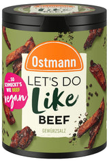 Ostmann Gewürze - Laten we doen zoals rundvlees | Rindfleisch-Geschmack voor ongewürzte Fleischersatzprodukte | Gewürzsalz für Seitan, Tofu, Vegetarische en Veganistische Gerichte | 90 g in Metalldose-recyclereep